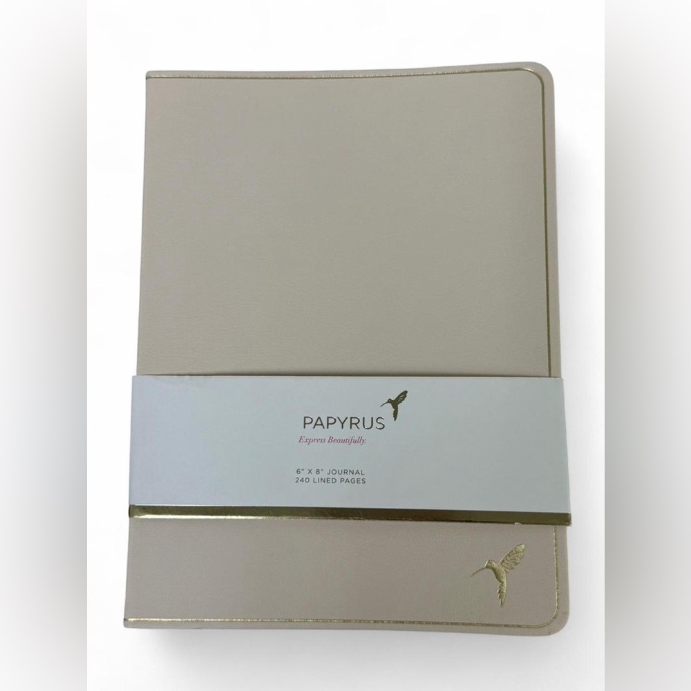 Papyrus cream journal with gold accents